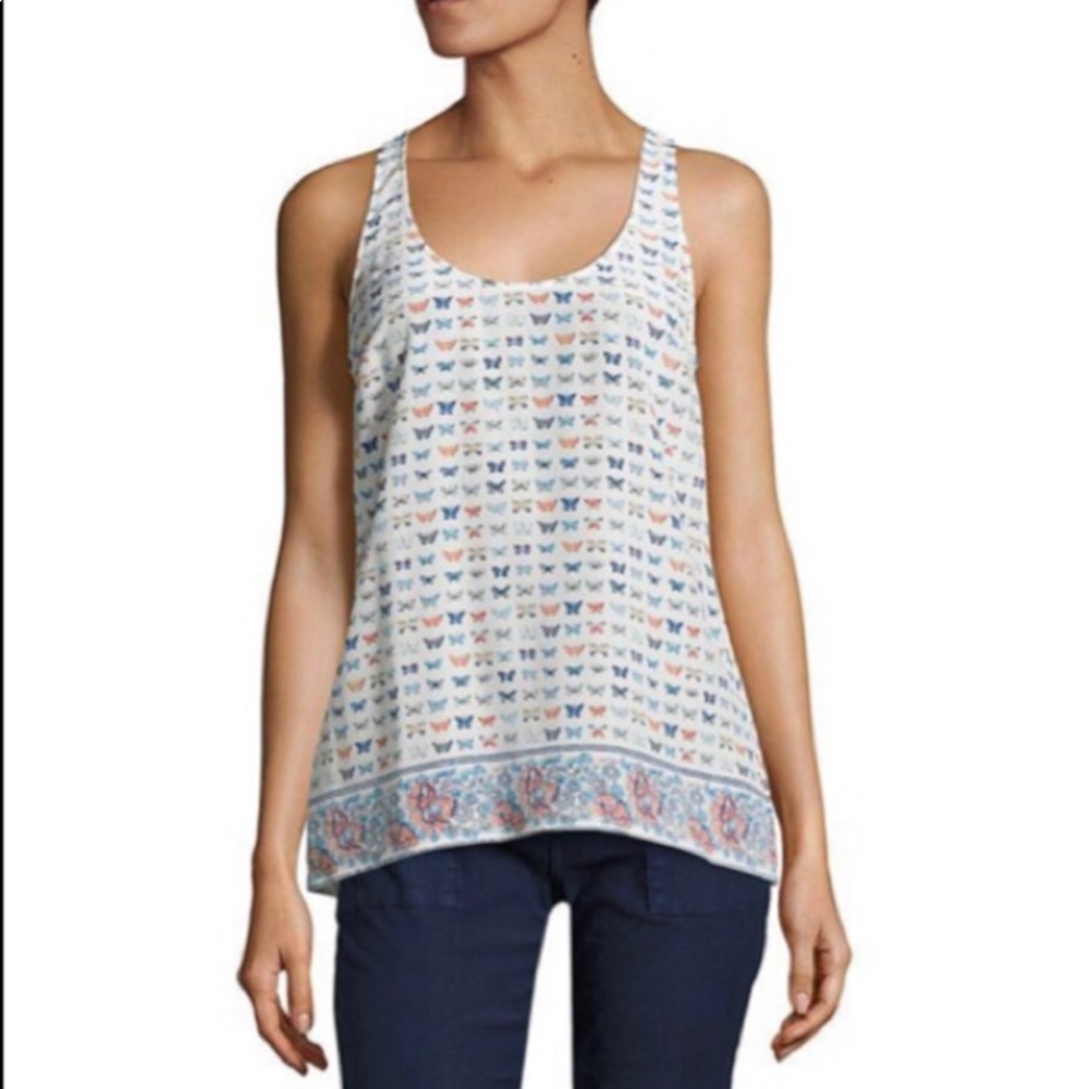 Joie butterfly print silk tank